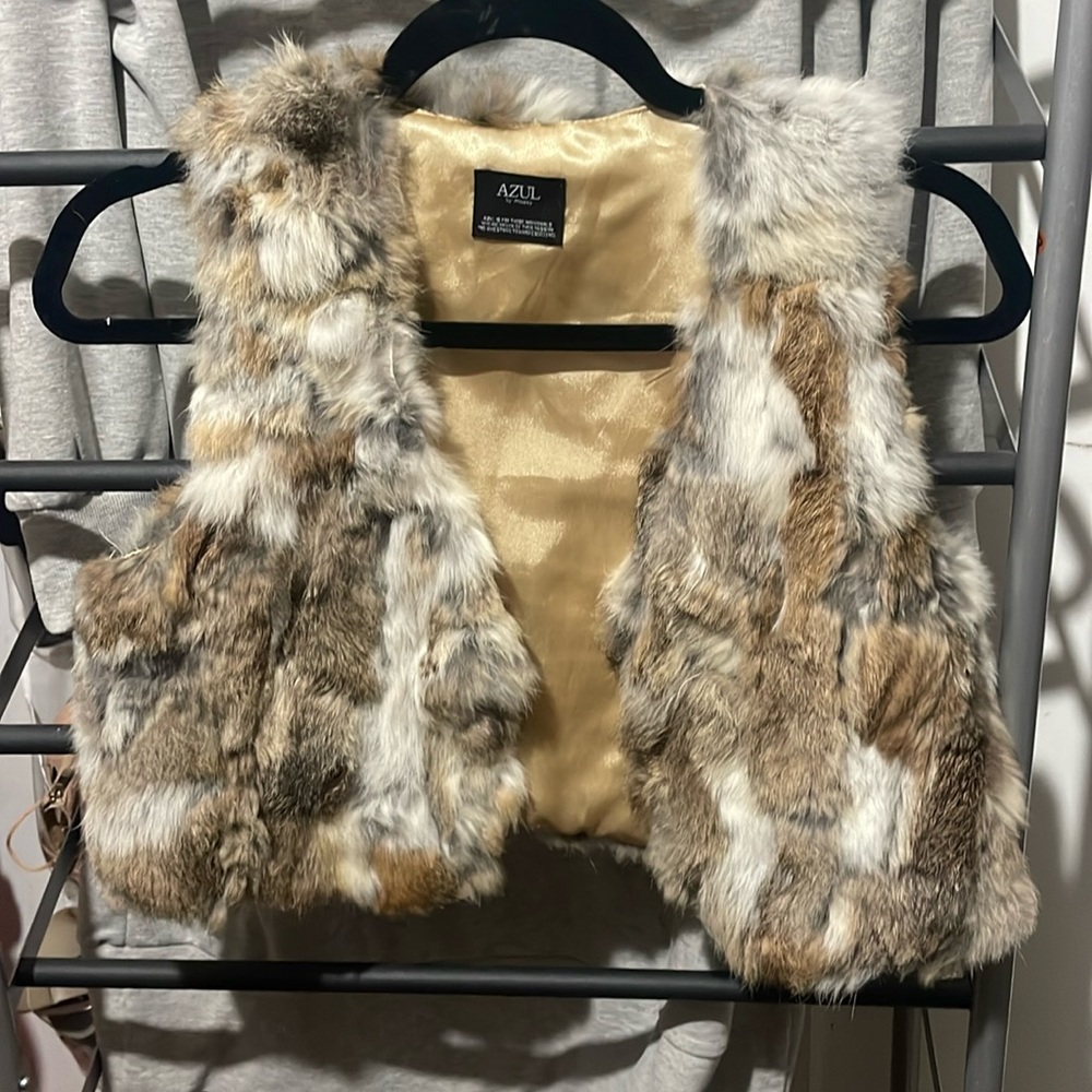 Girls Azul Fur vest